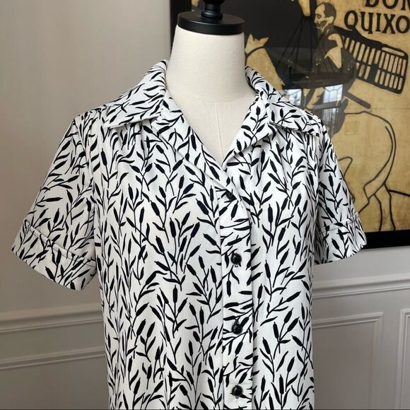 Vintage 70s Cattail Print House Dress Volup XL 1X - Picture 3 of 9